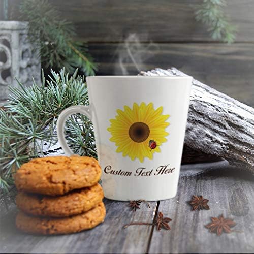 קרמיקה אישית לאטה קפה ספל כוס חמניות ופרת משה רבנו טבע פרחים וצמחים תה כוס 12 עוז אישית טקסט כאן