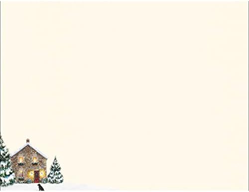 לאנג שוכן באורנים כרטיסי חג המולד של לורה ברי, 18 קלפים עם 19 מעטפות ויצירות אמנות יפות, מושלמים לחגיגת