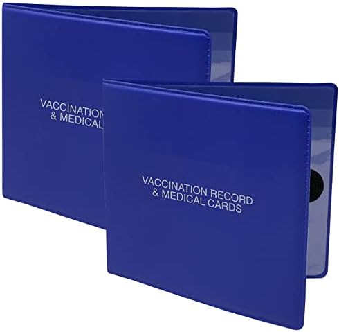 למעשה שלך לבקרת מחלות חיסון חיסון שיא כרטיס מחזיק עם שלושה ברור כרטיס שרוולים, אדום, 2 חבילה