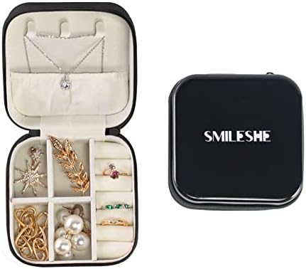 קופסת תכשיטים של סמילשה לנשים בנות, מארגן מארגן טיולים מתכת קטן, מיני מתנות ניידות קופסאות אחסון תכשיטים