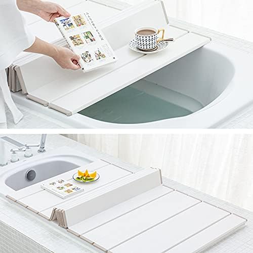 כיסוי אמבטיה מתקפל PFCDZDU, מגש בידוד אמבטיה בסגנון PVC בסגנון יפני, מכסה אמבט תריס אטום למים
