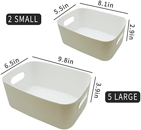 סט של 7 פלסטיק אחסון פחי צעצוע מטבח תחת אמבטיה כיור תכליתי בית מכולות עבור מארגני ואחסון פלסטיק