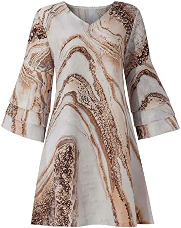 שמלות לנשים אופנה טמפרמנט אלגנטי מודפס עם צווארון 3/4 שרוולים מיני שמלת המפלגה
