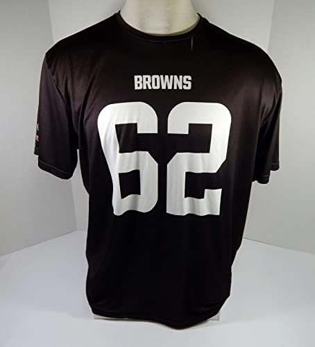 קליבלנד בראונס 62 משחק נעשה שימוש בראון אימון חולצת אימון ג'רזי DP45229 - משחק NFL לא חתום משומש גופיות