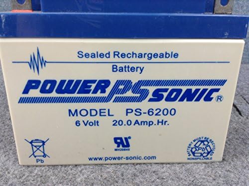 Powersonic PS-6200-6 וולט/20 אמפר שעה אטומה סוללת חומצת עופרת עם מסוף בולט אגוזים