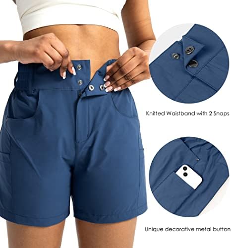 Viodia לנשים 5 אינץ 'מכנסיים קצרים גולף עם כיסים מותניים גבוהים נמתחים מכנסיים קצרים קצרים לנשים קיץ