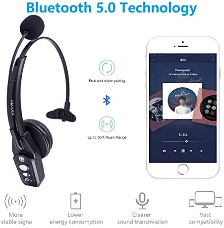 אוזניות ארמה 5.0, אוזניות אלחוטיות פרו עם מיקרופון לביטול רעשים עבור מהנדסי משאיות טלפון סלולרי משרד ביתי עסקי