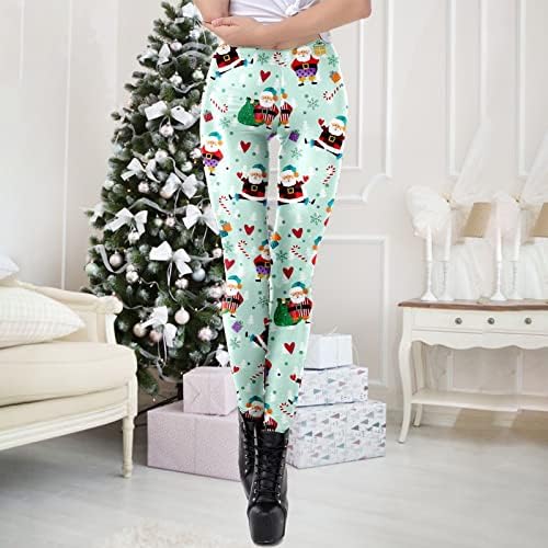 IIUS חג המולד חותלות מותניים גבוהות לנשים בתוספת חותלות בגודל איילים אימון הרמת קת אימון מפעיל מכנסי יוגה