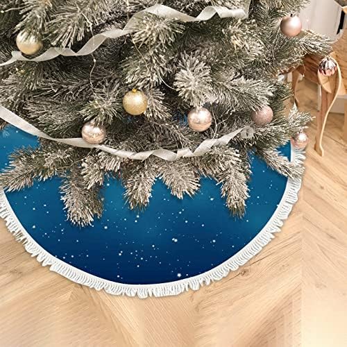 Xollar 48 אינץ 'גדול חצאית חג המולד חצאית חצאית כחולה, קישוטי עץ חג המולד לחופשת מסיבת חורף שנה חדשה