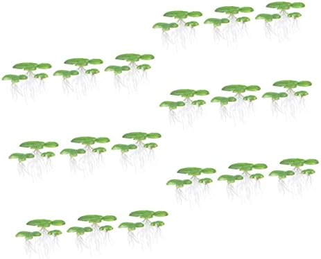 ABAODAM 54 יחידות עיצוב עלים צמחים מיני צמחי אקווריום מלאכותיים עלווה מלאכותית טנק דגים קישוטי צמח אקווריום
