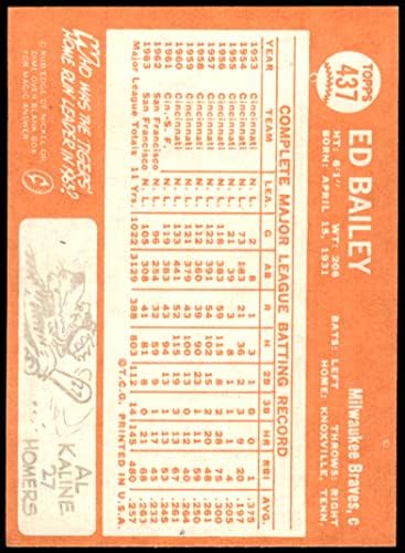 1964 Topps 437 אד ביילי מילווקי בראבס VG/Ex+ Braves