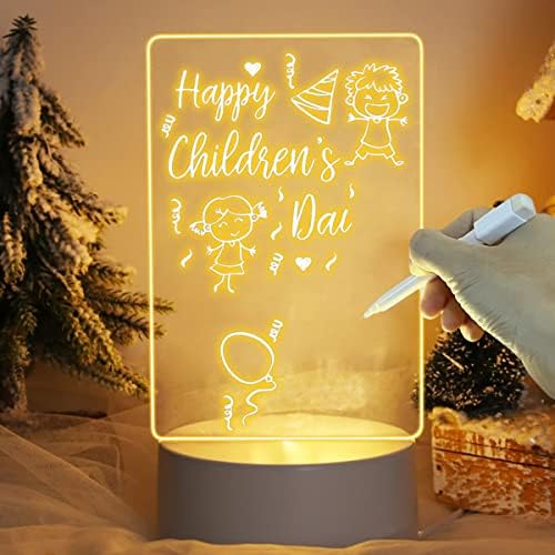 לוח הערות YJQing LED LED LED LIDE LIGHT USB לוח הודעות אור חג אור עם מתנת עט לילדים מנורת ליל קישוט של חברה
