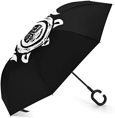גואם חותם צב הפוך מטרייה אטום לרוח הפוך מתקפל מטרייה עם ג בצורת ידית עבור גברים נשים