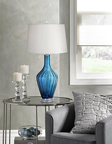 פוסיני אירו עיצוב אלין מודרני החוף שולחן מנורת 29 גבוה כחול מחורצים אמנות זכוכית אגרטל לבן מחודד