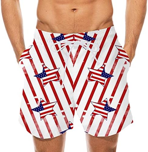 Sinzelimin עצמאות יום חוף מכנסיים קצרים גברים ארהב דגל ארהב מודפס מכנסיים קצרים מותניים אלסטיים מכנסי שחייה