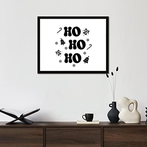 ציטוט משפחתי בסגנון כפרי שלט קיר תלוי עם ציטוטים לחג המולד Hohoho מסגרת שחורה לוחית עץ למשרד קוטג 'קוטג' גן חצר