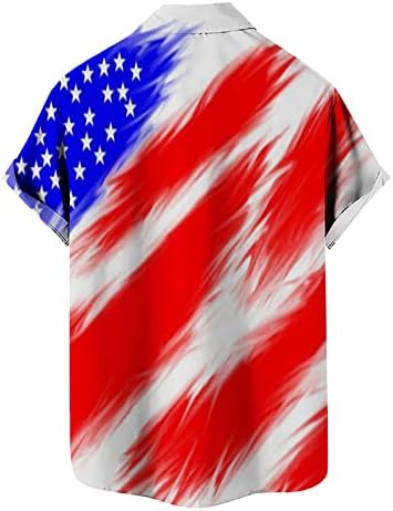חולצות גברים קיץ דגל יום העצמאות דגל 3D מודפס קרדיגן קרדיגן מזדמן שרוול קצר חולצות צווארון T