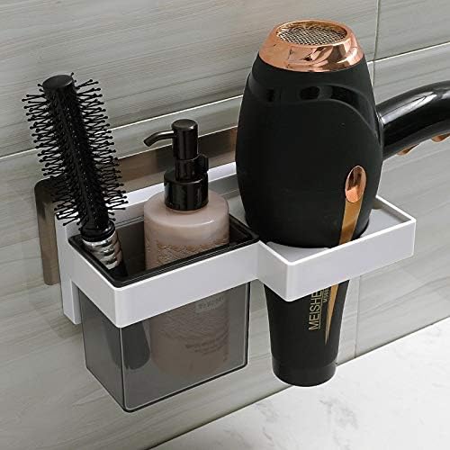 מדף מקלחת WXXGY חדר אמבטיה פלסטיק ללא קידוח קיר תלויה מייבש שיער מארגן מארגן מדפי אחסון עם כוס יניקה