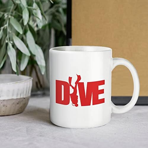 צלילה צלילה הדפסת ספל קפה כוס קרמיקה תה כוס מצחיק מתנה עם לוגו עיצוב עבור משרד בית נשים גברים-11 עוז לבן