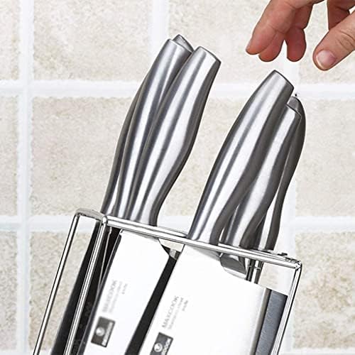 כלי מטבח נירוסטה אוניברסלי סכין בלוק מחזיק-ניקוי קל, שומר מקום סכין אחסון - ייחודי עיצוב חריץ כדי להגן על להבים