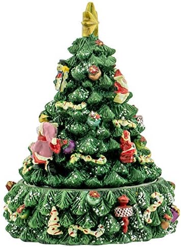 אלנזה מעצבת עץ חג המולד וסנטה קופסת מוסיקה מסתובבת - מנגן מנגן אנו מאחלים לכם חג שמח