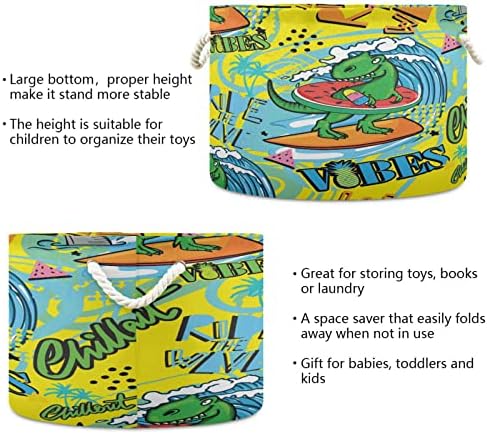 שיגואה סל גדול לצעצועים לאחסון גלישה לדינוזאור קופסת פח ילדים כביסה מכסה פטייזר מבד מתקפל בארגן