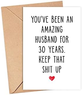 30 שנה כרטיס יום השנה לבעל - כרטיס יום השנה 30 עבורו - 30 שנה כרטיס נשוי - מצחיק 30 שנה ביחד מתנת