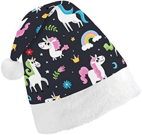 קסם סוס עם קרן פיות אלמנטים חג המולד כובע סנטה כובע מצחיק חג המולד כובעי חג מסיבת כובעי עבור נשים