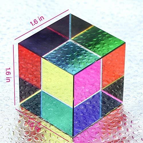 קוביית צבע יג'ו 1.6 אינץ 'קוביית זכוכית קריסטל פיזור RGB פריז