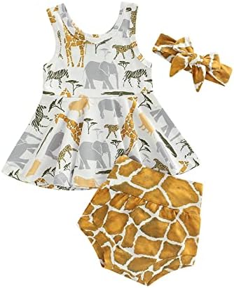 Xiaodriceee תינוקת בוגי קיץ בגדי קיץ לתינוק גופייה של בעלי חיים מצוירים ללא שרוולים+מכנסיים קצרים תחתון