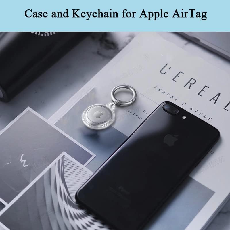 2 חבילות מארז תג אוויר אטום למים עם מחזיק מפתחות עבור Apple Airtag, מחזיק אוויר נגד Scratch מכסה מגן לתגיות אוויר