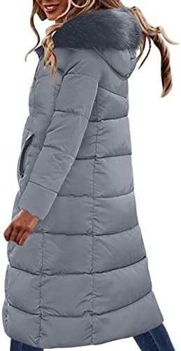 בגדים מרופדים כותנה לנשים בחורף מעבה צווארון גדול בגודל גדול מעל ברך דק מעיל מעיל ארוך מטה נצנצים