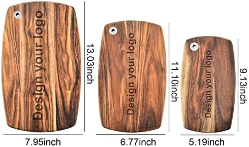 מוקה קרשי חיתוך מותאמים אישית בסגנון פשוט, לשימוש חוזר קל לניקוי, שלושה גדלים גדולים בינוניים קטנים, עץ שיטה,