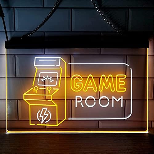 חדר משחק DVTEL חדר ניאון שלט, תצוגת LED בהתאמה אישית אורות לילה אורות ניאון אקריליים, שלט זוהר תלוי קיר,