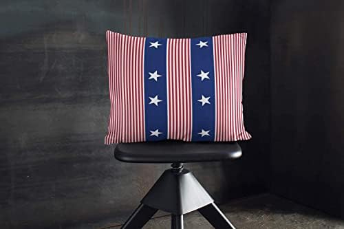 Suesoso כיסוי כרית דגל אמריקאי 20 x 20 ארהב כיסוי כרית עצמאות יום חווה כרית בית חווה כוכבים פטריוטיים וכיסוי כרית