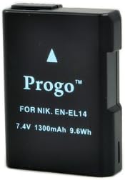 Progo EN-EL14 סוללת Li-Ion נטענת עבור Nikon D5100, D5200, D3200, D3100, P7000 DSLR מצלמות, תואמות לחלוטין! הצג