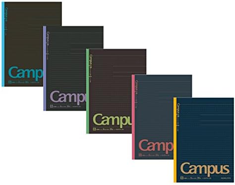 קמפוס קוקויו טודאי סדרה מחברת מנוקדת מראש, חצי B5 קווי נקודה מראש 30 גיליונות-60 עמודים, חבילה של 5 צבעים
