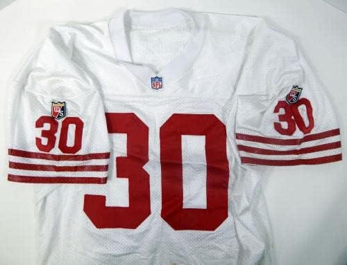 1995 סן פרנסיסקו 49ers 30 משחק הונפק ג'רזי לבן 44 DP30185 - משחק NFL לא חתום בשימוש בגופיות
