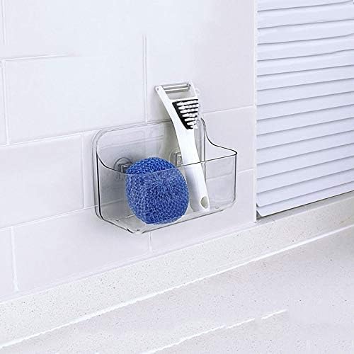 מדף מקלחת WXXGY מפלסטיק אמבטיה צלול ללא קידוח מדפי אחסון מארגן מארגן עם כוס יניקה/קטנה