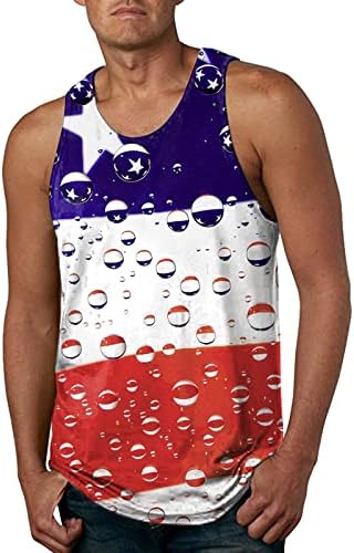 גברים של קומפי לנשימה גופיות קיץ מקרית שרוולים חוף טי חולצות אמריקאי דגל הדפסת חולצת טי עבור חג