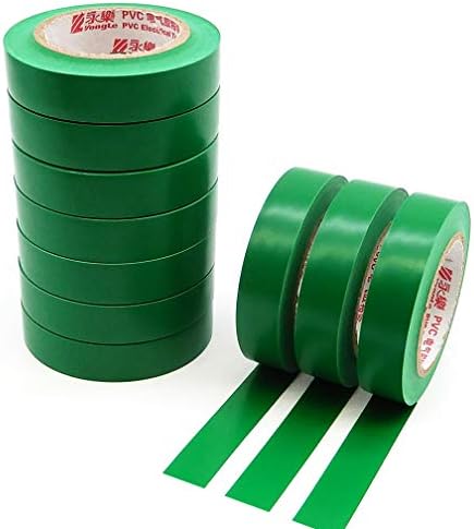 10 רולס PVC קלטות חשמל, קלטות ירוקות של Maveek דבק עצמי, מדורגות עד 600 וולט ו 176 מעלות צלזיוס,