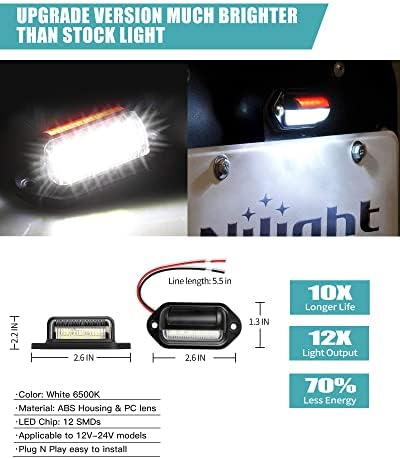 Carrep Full Plate Rey Resord Light Light Assembly Tag Labe, צעד באדיבות אור, אורות כיפה/מטען או מתחת