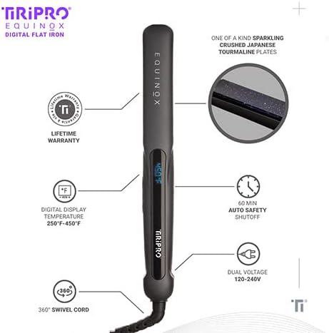 Tiripro Equinox 1.25 קרמיקה דיגיטלית טורמלין ברזל שטוח