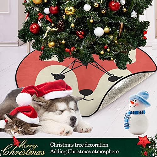 visesunny שועל מצחיק חיה מחצלת עץ חג המולד לקישוטים למסיבות חג חווה בית עץ גדול מחצלות כיסוי לחג