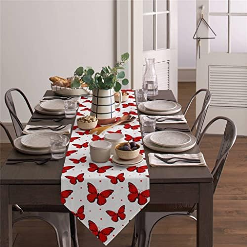 WDBBY אדום פרפר אדום פולקה נקודה מרקם שולחן חדש רצים לחתונה שולחן שולחן שולחן שולחן שולחן מטבח