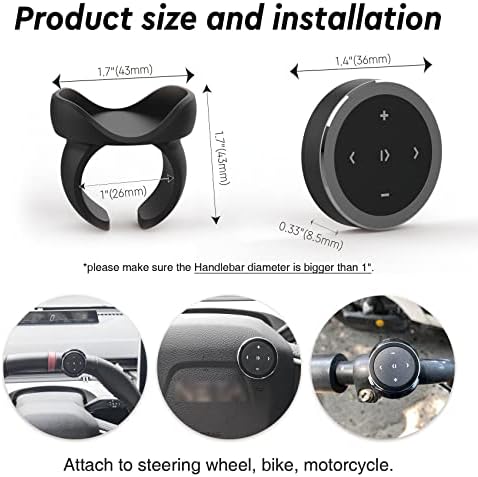 כפתור מדיה אטום למים מוסיקה להגה של גלגל הגה של רכב Selfie Control Control Contoncy.