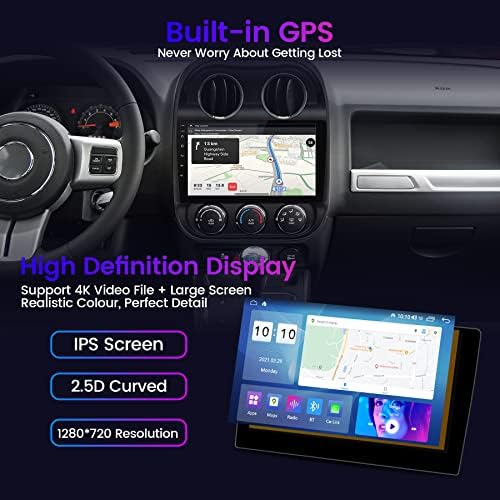 פלוסטאר אנדרואיד 11 רדיו ג'יפ פטריוט מצפן 2010- מובנה ב- Carplay Wireless Android Auto Stereo GPS