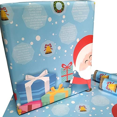 הצג מתנות נייר עטיפה לחג המולד בשבילו / סנטה כחול אדום מספק מתנות לבנים בנות ילדים / רעיונות למתנות