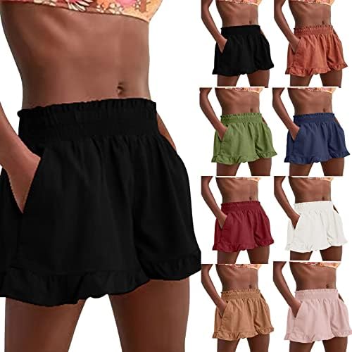 מכנסיים קצרים מזדמנים של FiRERO נשים, מכנסיים קצרים נוחים של מותניים בקיץ עם נשים עם מכנסיים קצרים של מכנסי