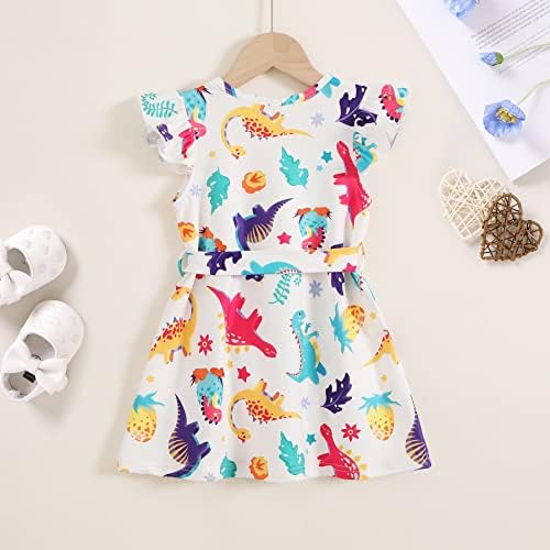 פעוט צעיר פעוט שמלת קיץ תינוקות קטנות ילדות זבוב שרוול טס חולצת השמש שופע פרחים צבעוניים שמלות חוף